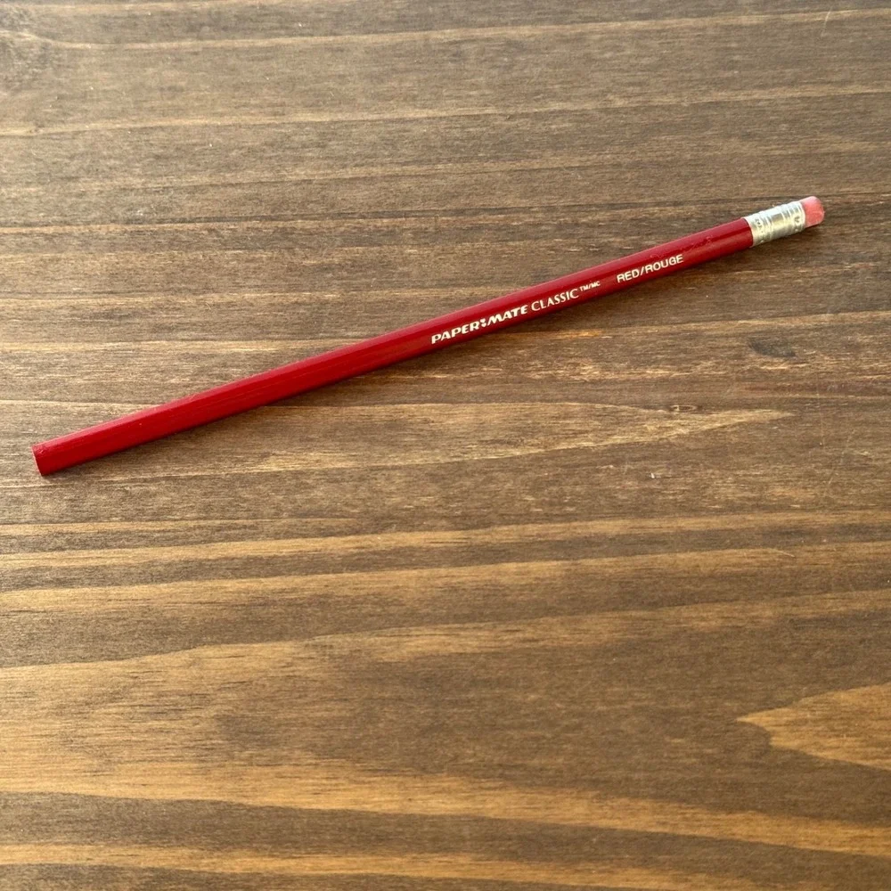 Discontinued Red Correcting Pencil Paper Mate American‎ Checking USA Vintage NOS